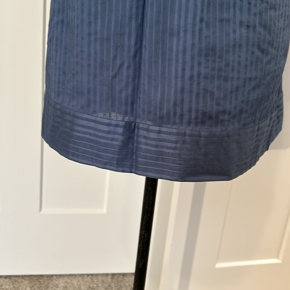 Mac & Jac shirt dress blue academia 3/4 sleeve & pockets NWT pinstriped size 10 - Picture 7 of 15